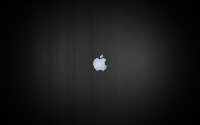Apple Logo on Dark Background — Black, Minimalist