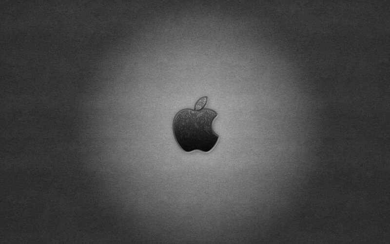 Apple Logo on Dark Background — Black, Neutral, Minimalist