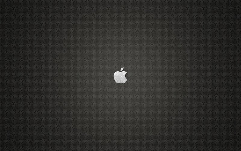 Apple Logo on Dark Background — Black