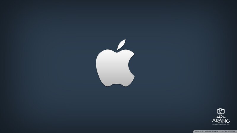 Apple Logo on Dark Background — Gray