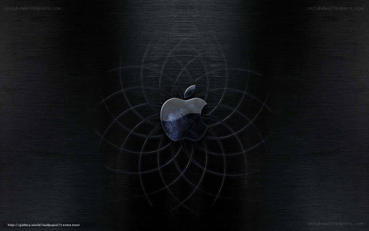 Apple logo on dark background