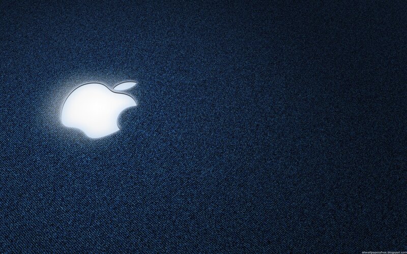 Apple logo on dark blue
