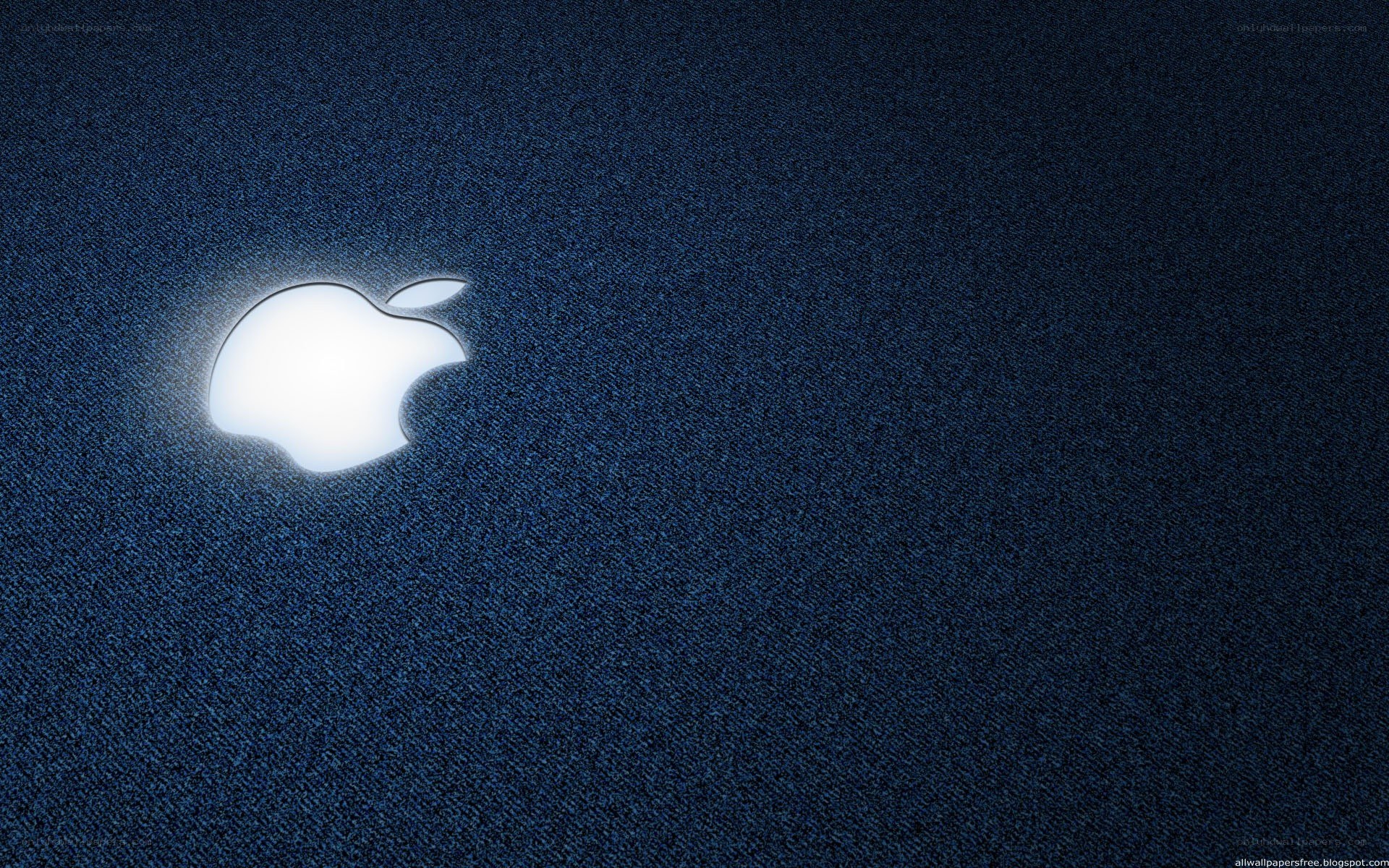 Apple logo on dark blue