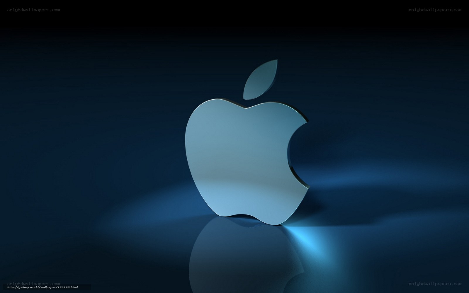 Apple logo on dark blue