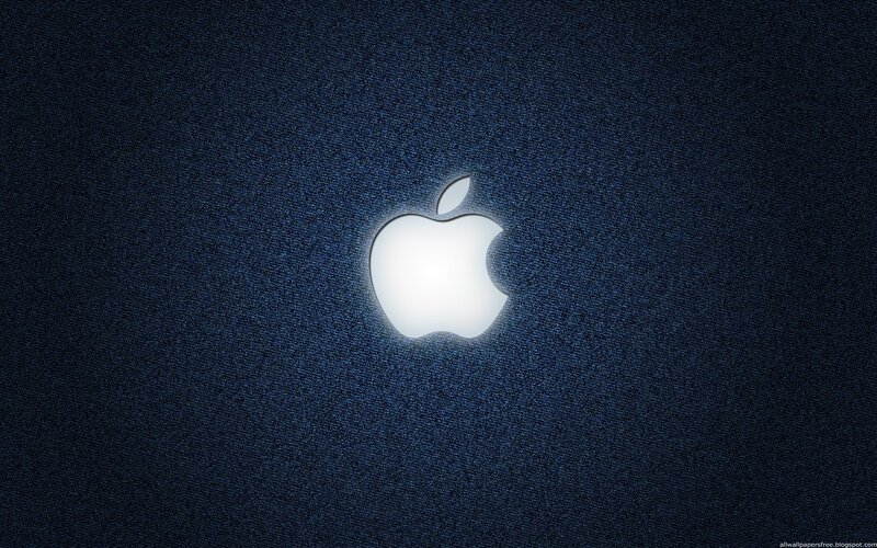 Apple logo on dark fabric