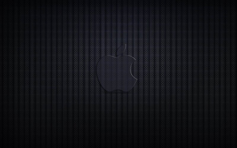 Apple logo on dark mesh