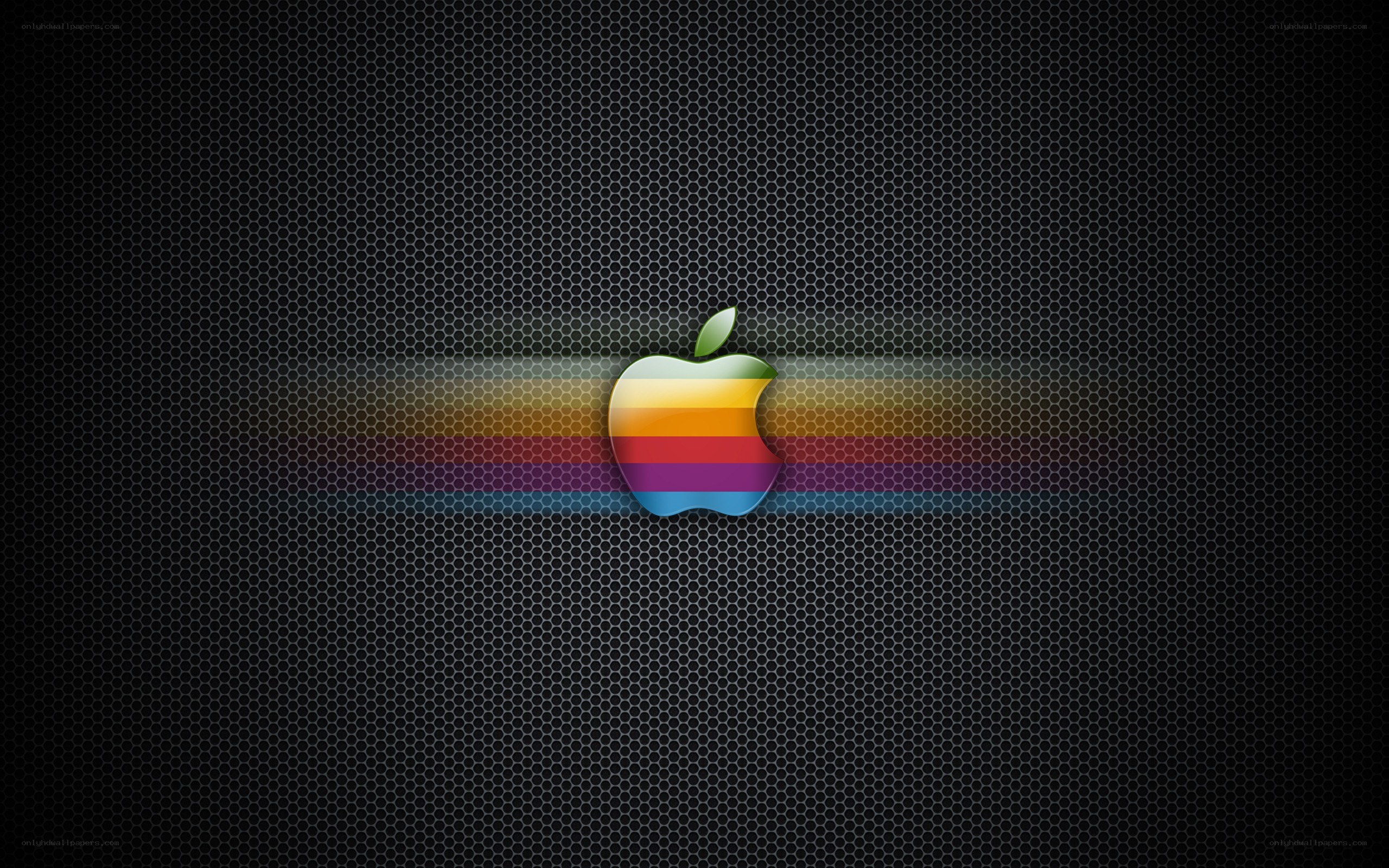 Apple logo on dark mesh