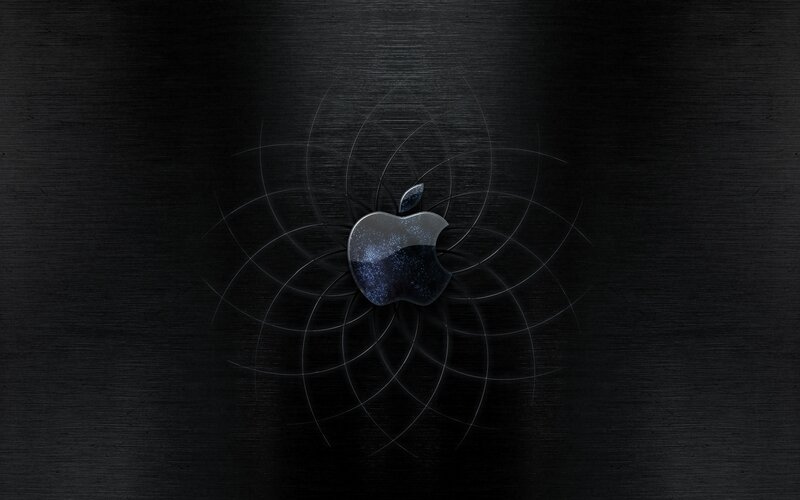 Apple Logo on Dark Surface — Black, Dark, Sleek