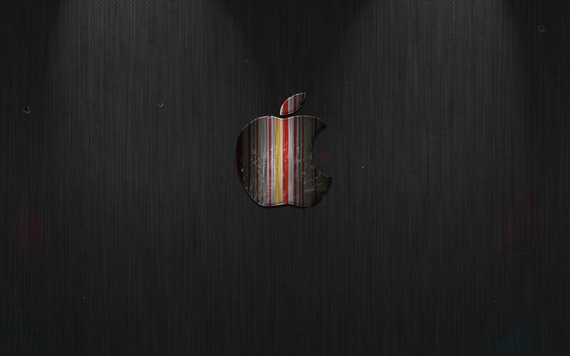 Apple Logo on Dark Surface — Black, Minimalist