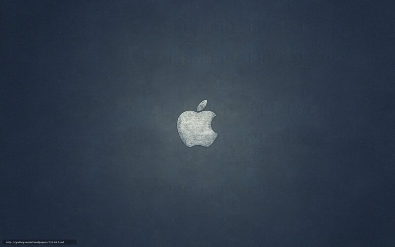 Apple Logo on Dark Surface — Blue