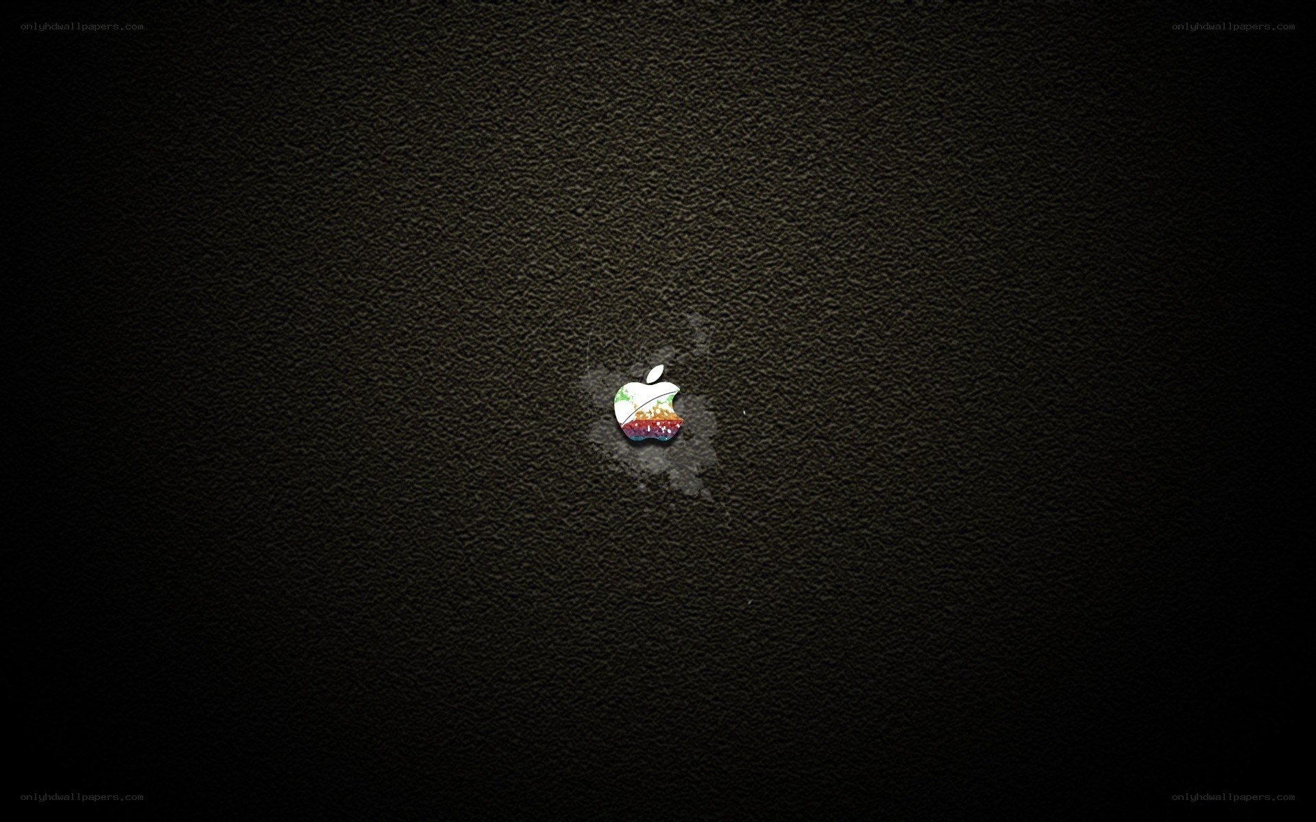 Apple logo on dark texture