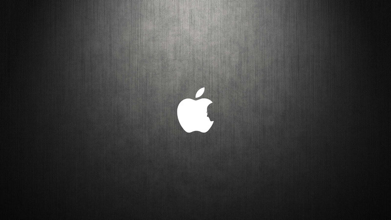 Apple logo on dark textured background