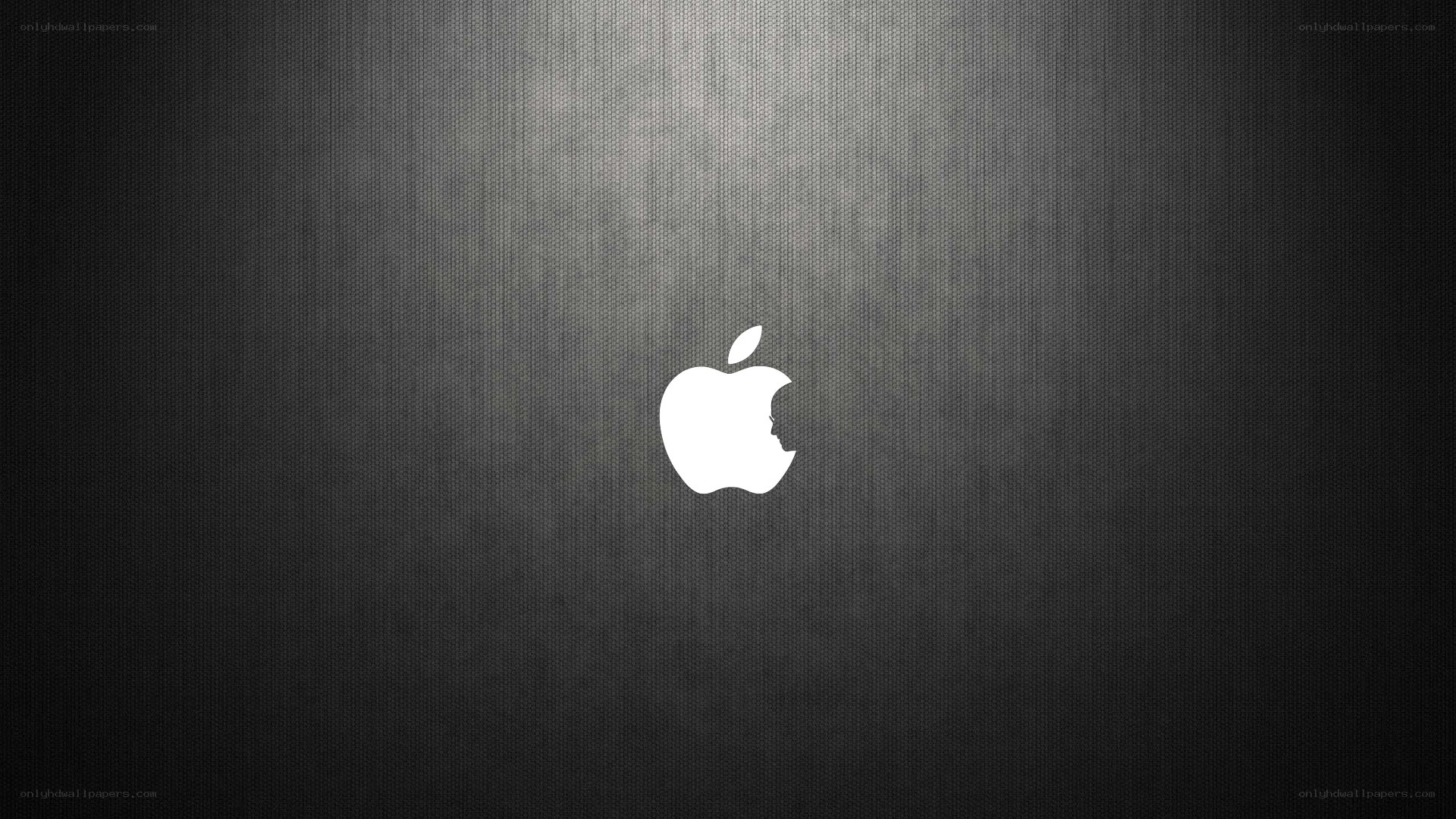 Apple logo on dark textured background
