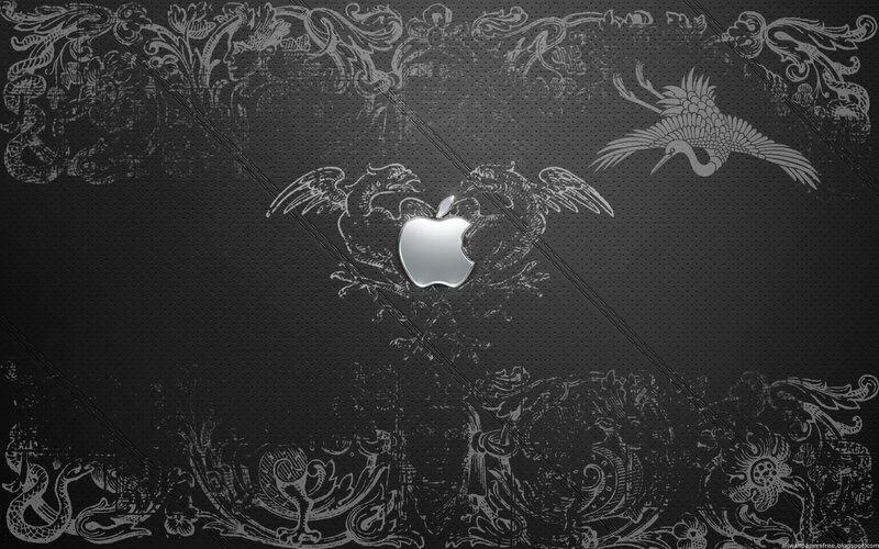 Apple logo on dark textured background