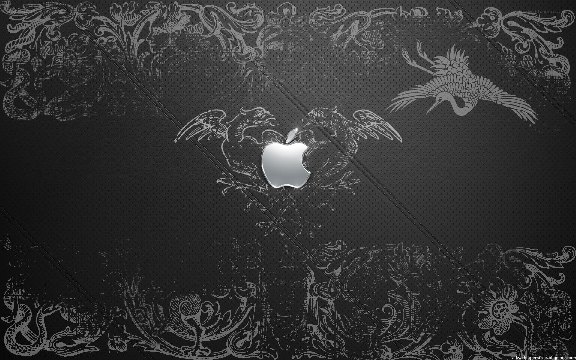 Apple logo on dark textured background