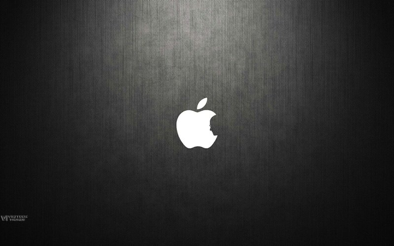 Apple logo on dark textured background