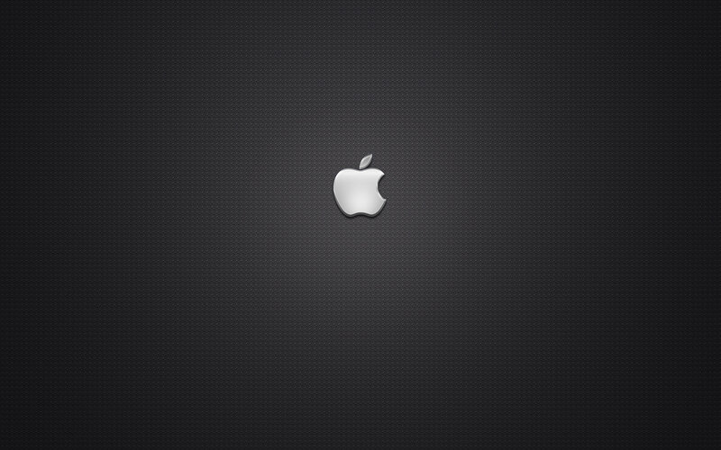 Apple logo on dark textured background