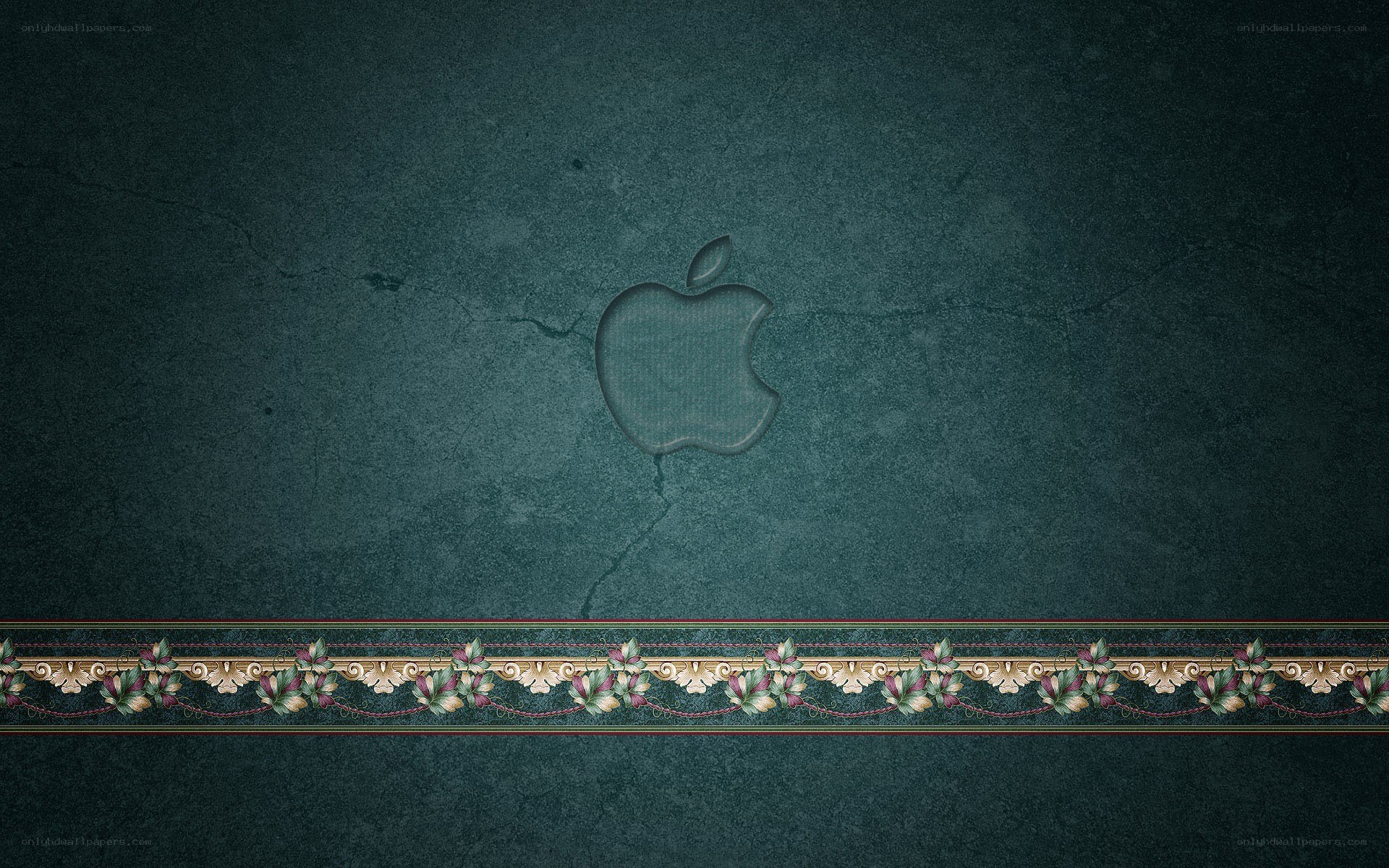 Apple logo on dark textured background