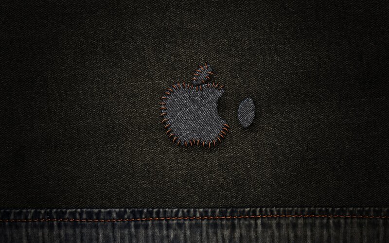 Apple Logo on Denim