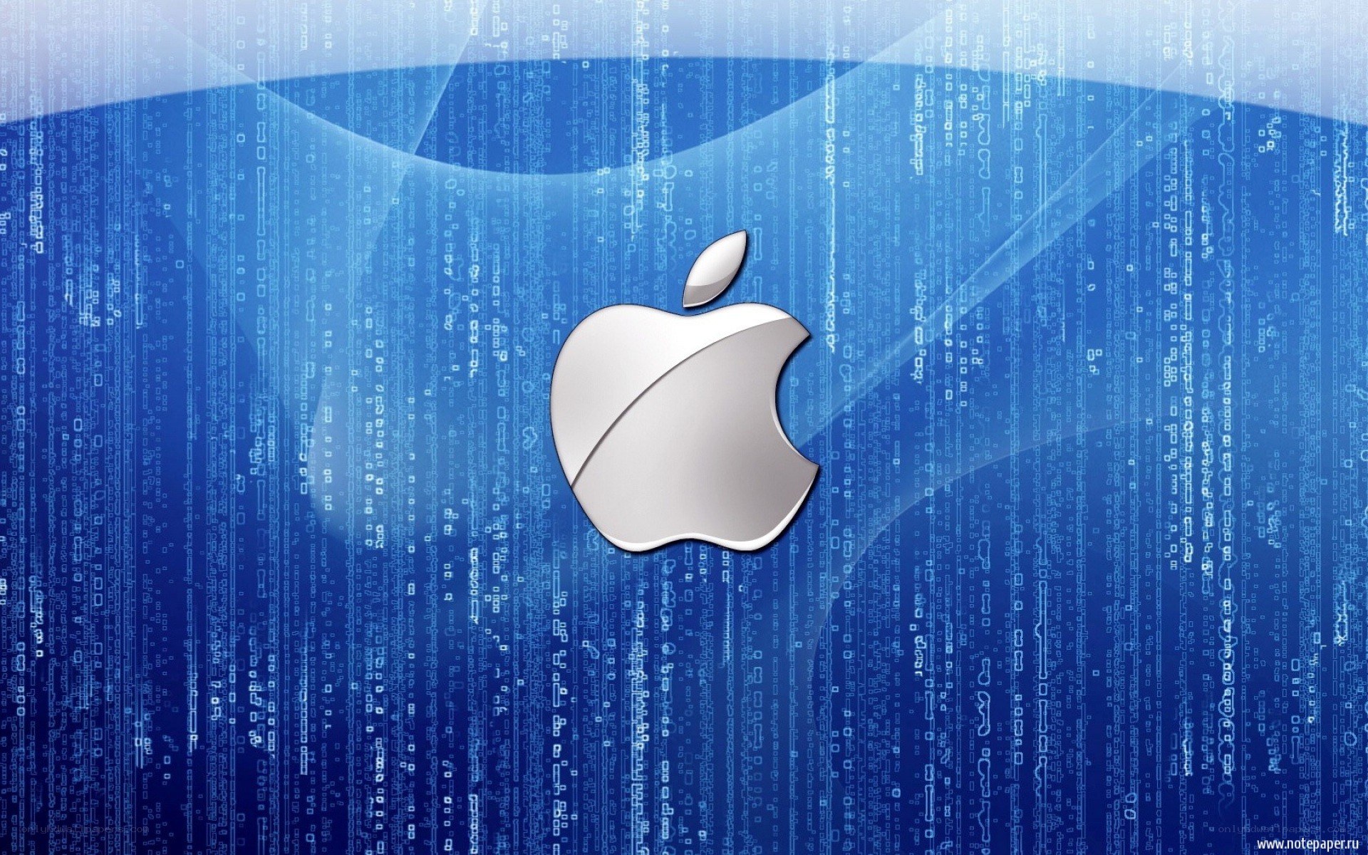 Apple logo on digital background