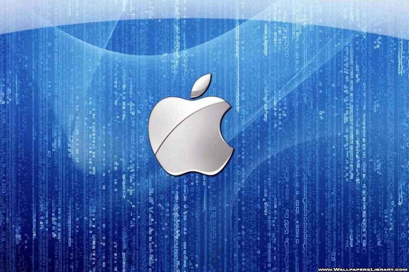 Apple logo on digital background