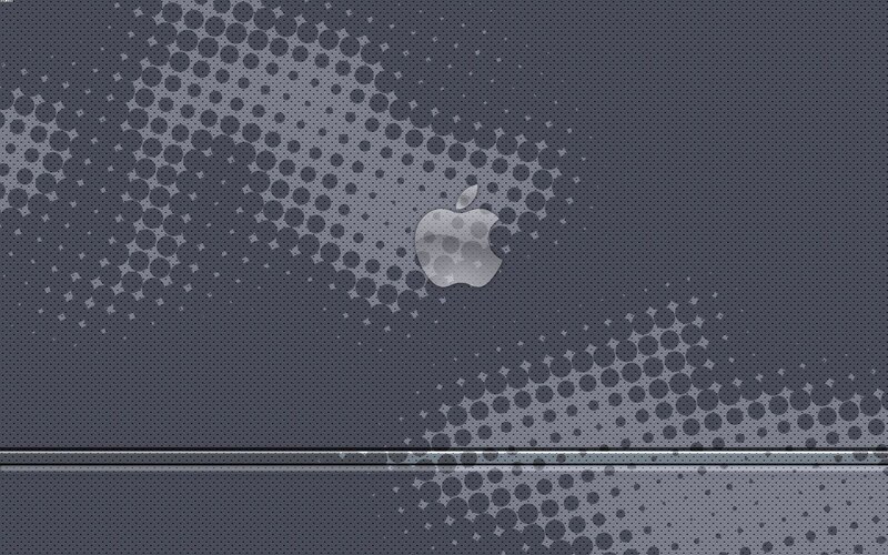 Apple logo on dotted background