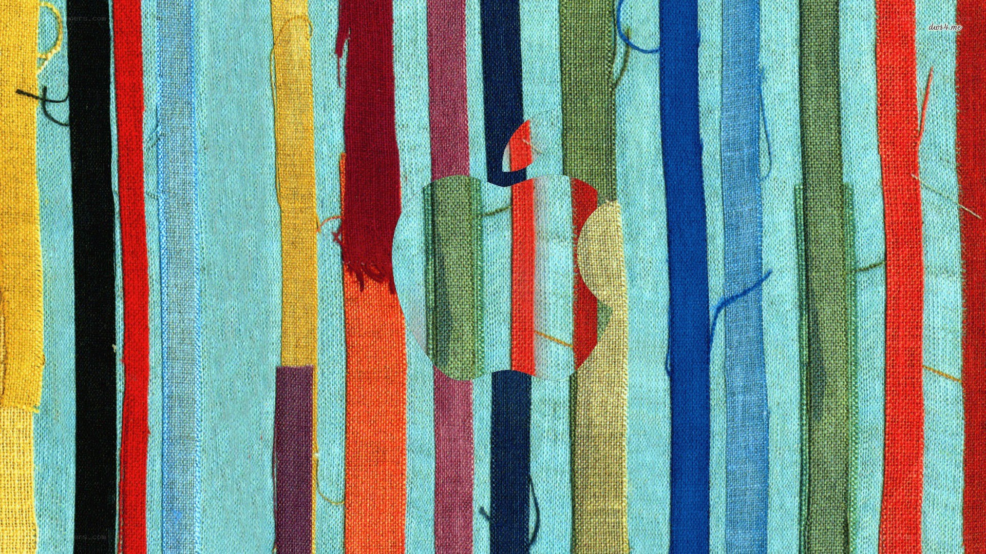 Apple logo on fabric stripes