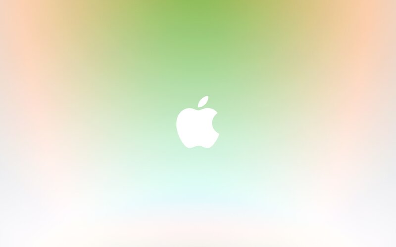 Apple logo on gradient background