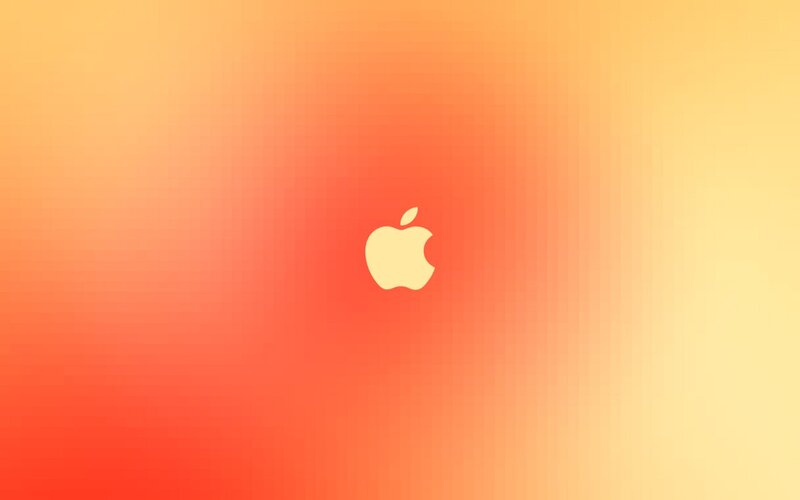 Apple logo on gradient background