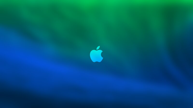 Apple Logo on Gradient — Blue, Calm