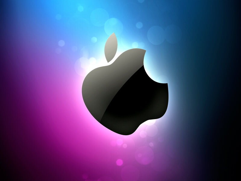 Apple Logo on Gradient — Blue