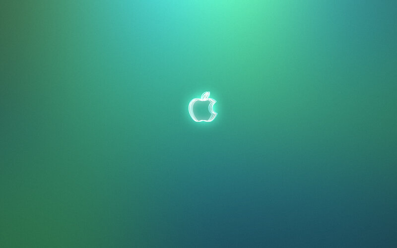 Apple Logo on Gradient — Green
