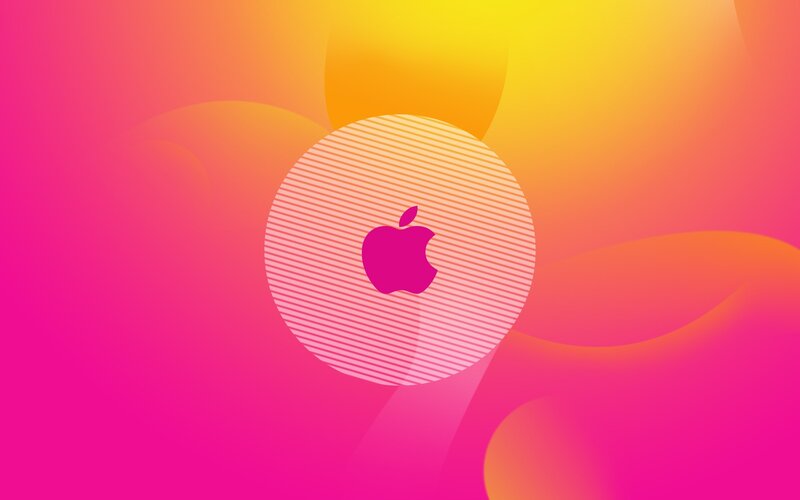 Apple Logo on Gradient — Pink, Vibrant