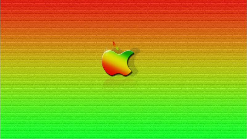 Apple Logo on Gradient — Red