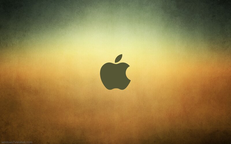 Apple Logo on Gradient — Yellow