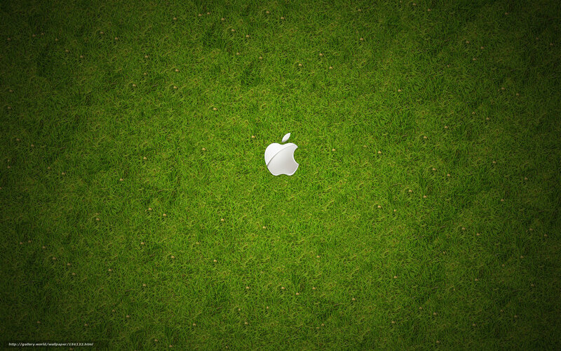 Apple logo on grass