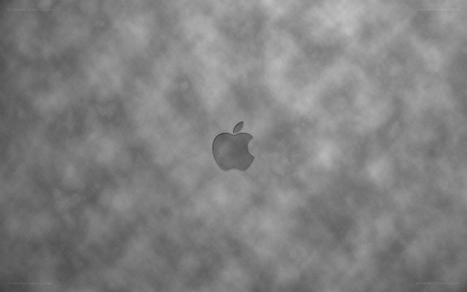 Apple logo on gray background