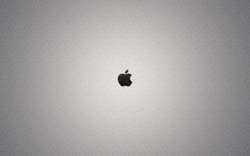 Apple logo on gray background