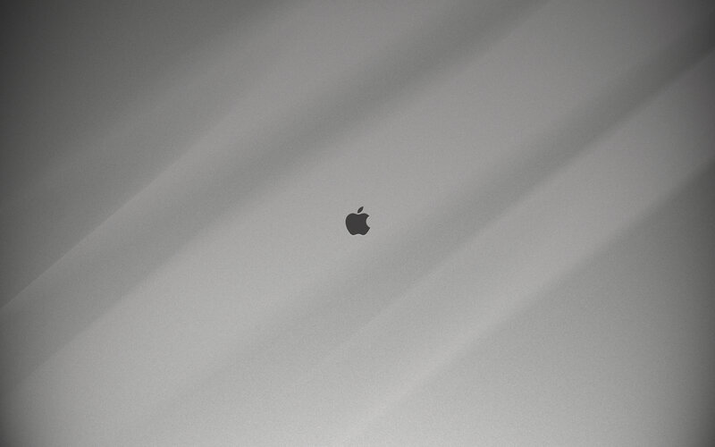 Apple logo on gray background