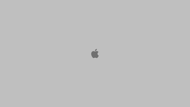 Apple logo on gray background
