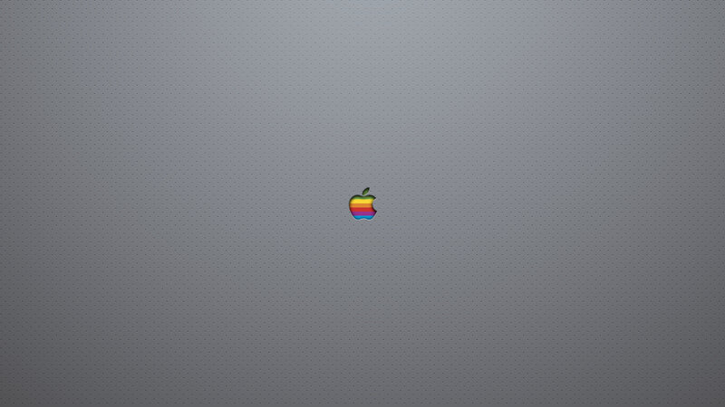 Apple logo on gray background