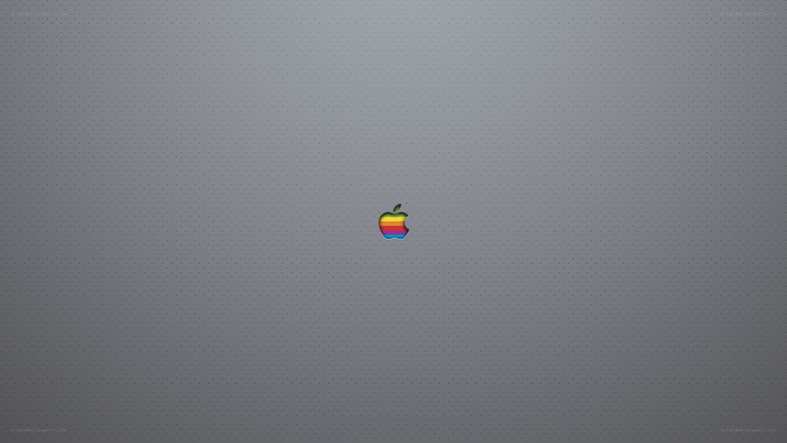 Apple logo on gray background
