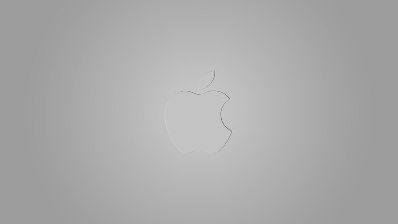 Apple logo on gray background