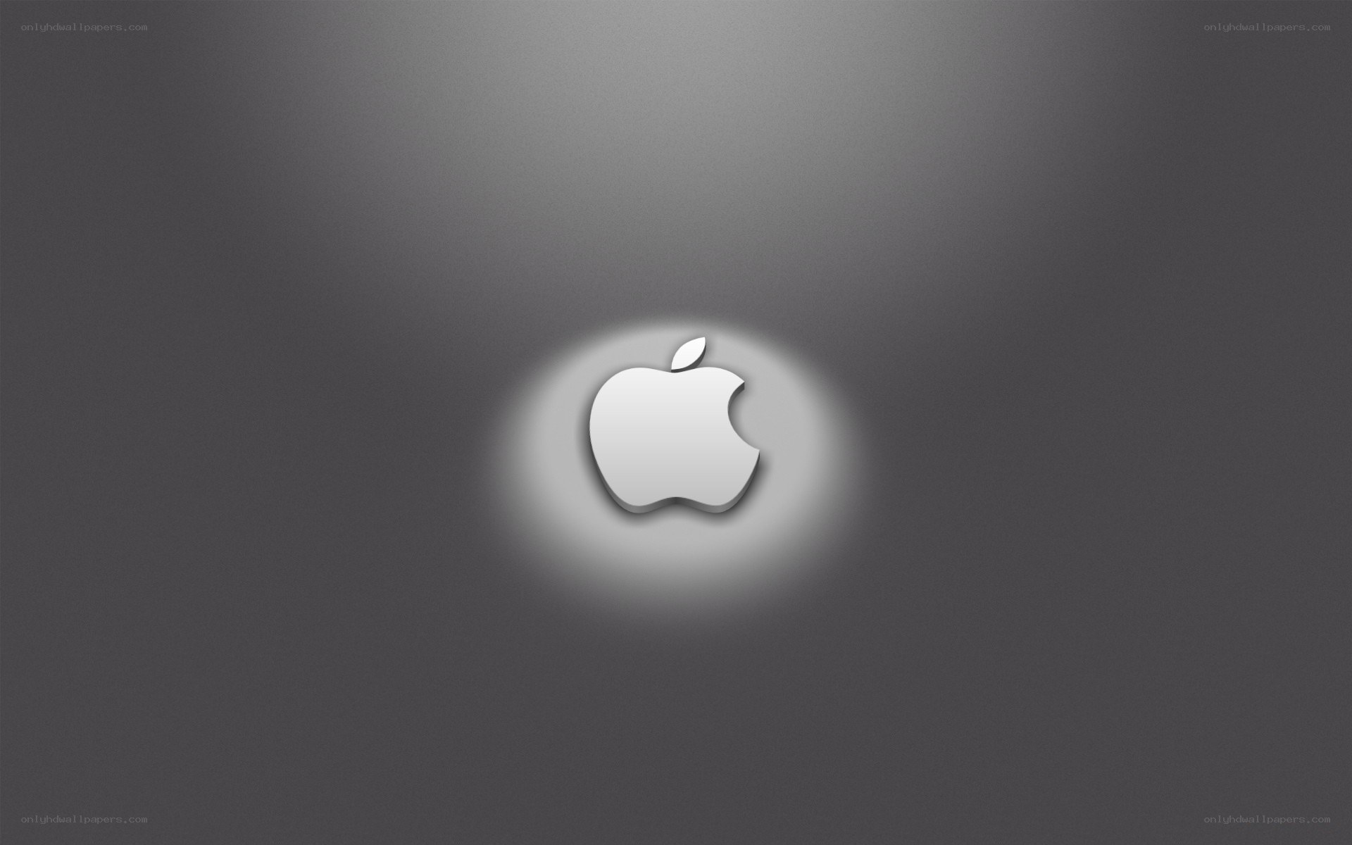 Apple logo on gray background