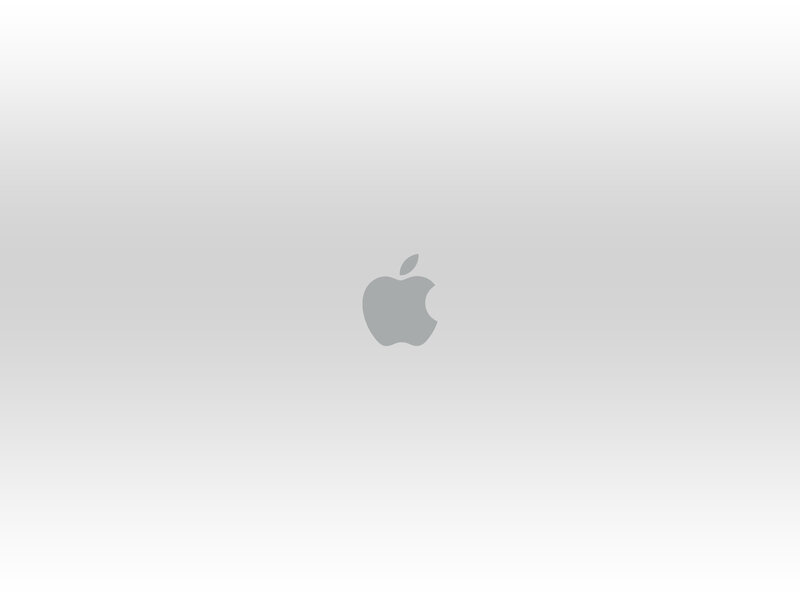 Apple logo on gray background