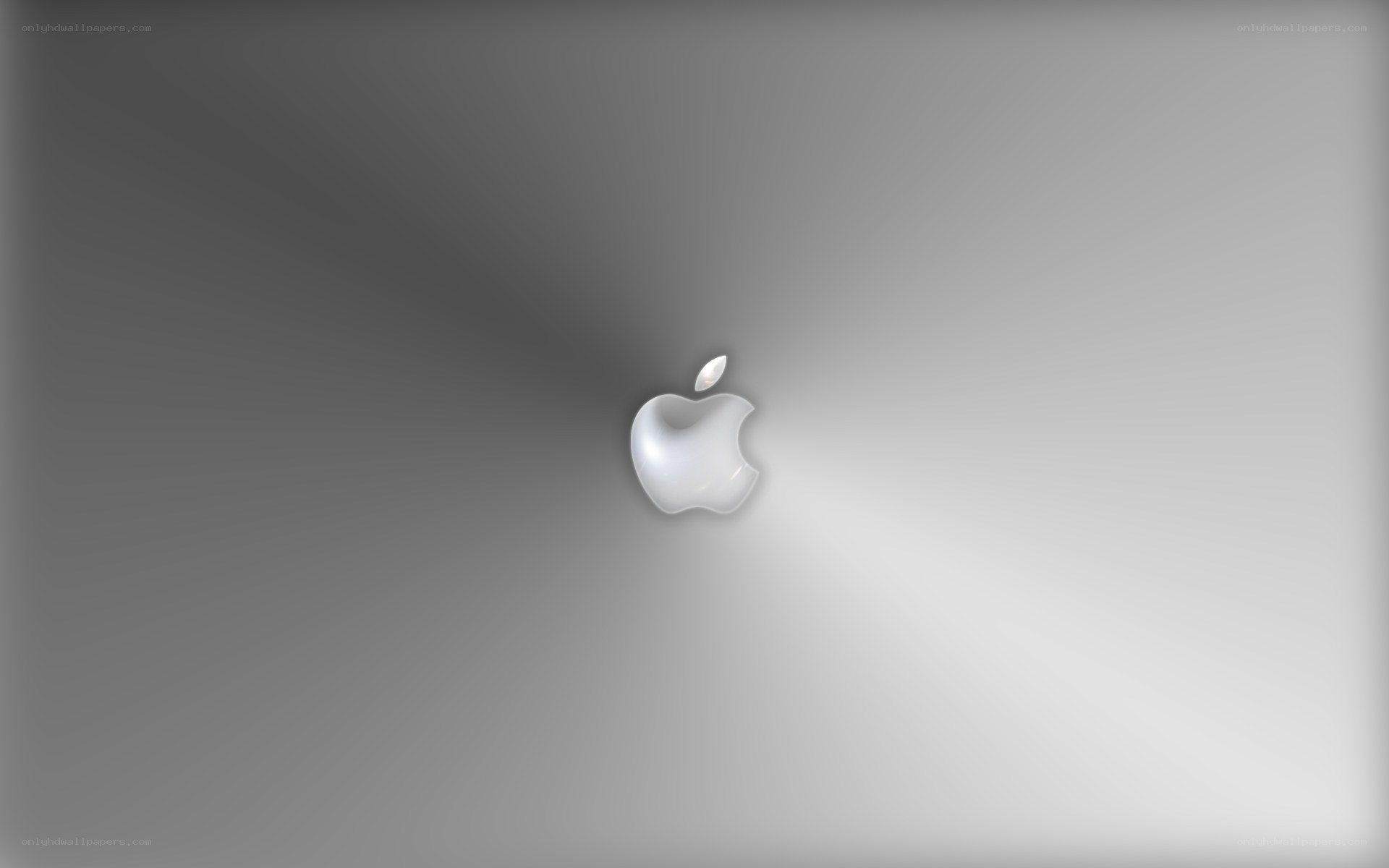Apple logo on gray background