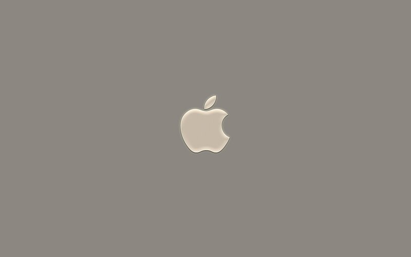 Apple logo on gray background