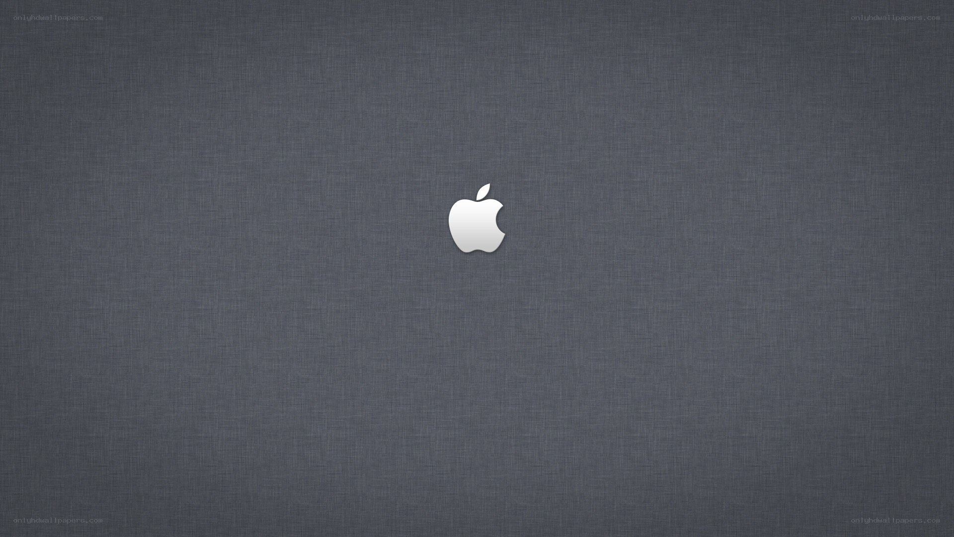 Apple logo on gray fabric