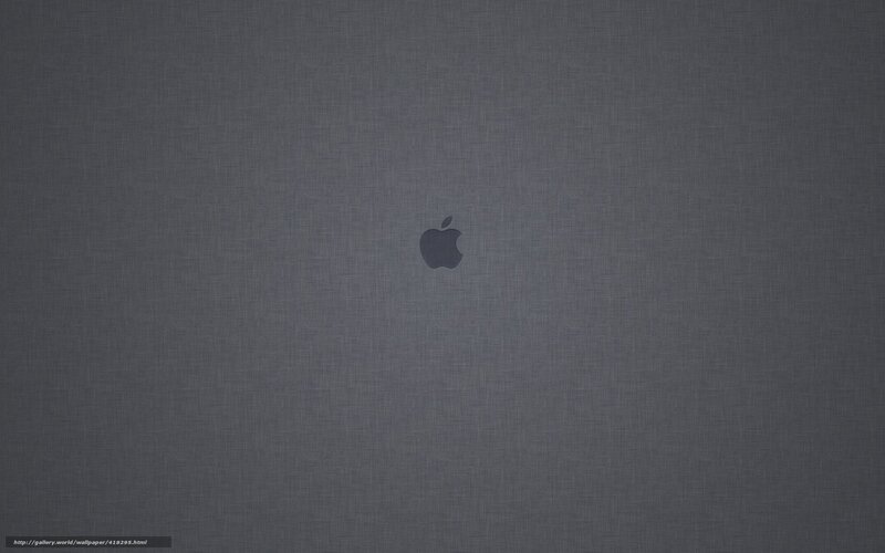 Apple logo on gray fabric