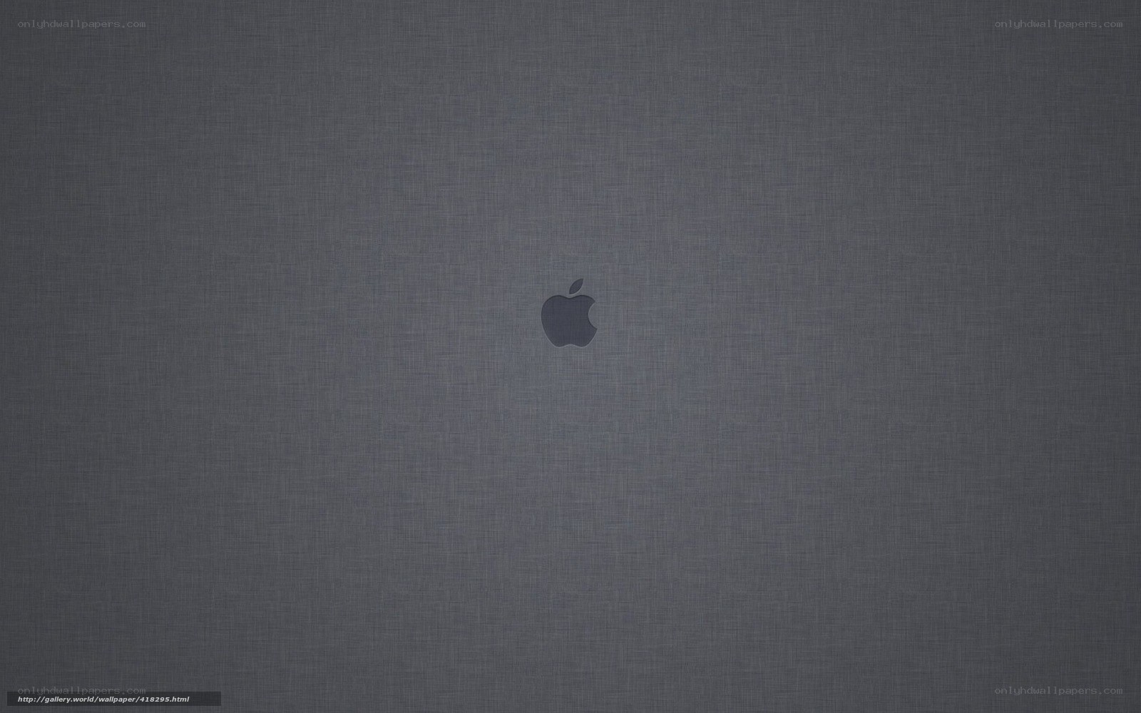 Apple logo on gray fabric